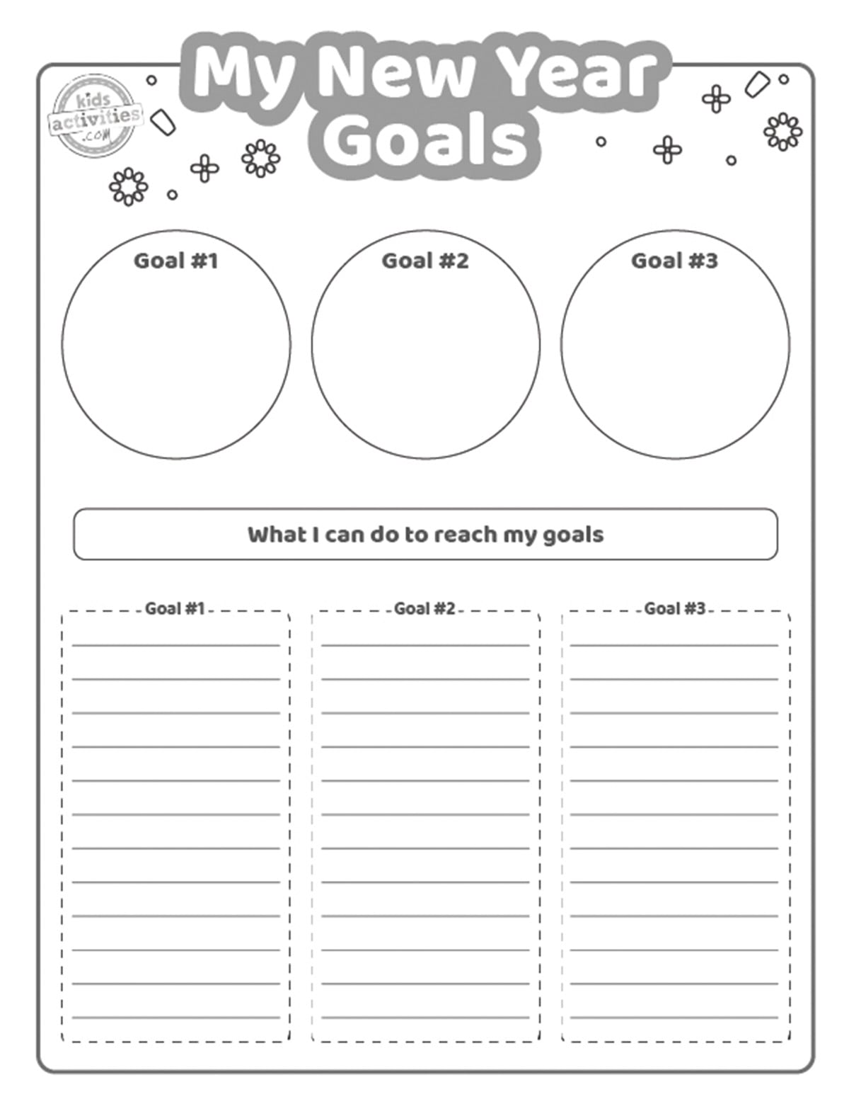 new year goals template for kids | kids activities blog